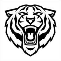 rugido Tigre cabeza logo diseño vector