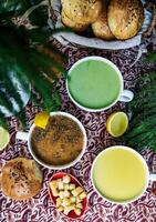 Assorted Food Bowls Displayed on a Table photo