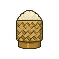 sticky rice box with pattern box vector