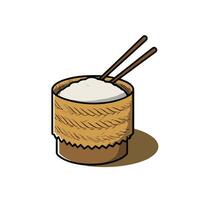 Sticky rice box simple design vector