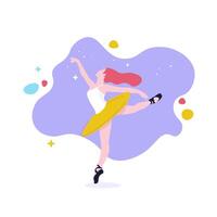 Dance Education Woman Promotional Flat Minimal Illustration vector