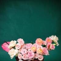 Basket of Pink and White Flowers photo