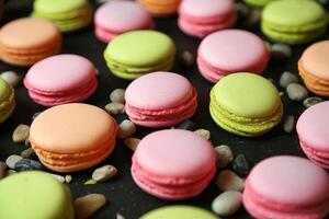 Close-Up of Colorful Assortment of Macaroons photo