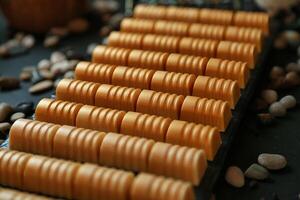 Abundance of Brown and White Rocks Adorning Tabletop photo