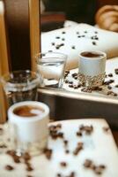 Two Cups of Coffee on a Table photo