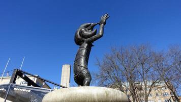 Stockholm, Sweden, April 2, 2022 A statue in one of the main squares of the city. photo