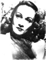 Black and white drawing of a close-up of Marlene Dietrich. photo