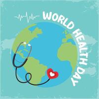 Flat world health day with a cute background vector