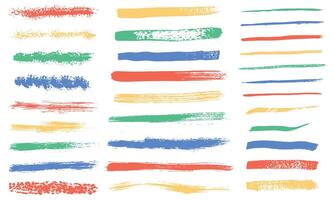 Brush Elements for note-taking, highlighting, and underlining in Hand drawn-style text. vector