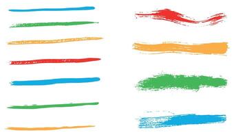 Brush Elements for note-taking, highlighting, and underlining in Hand drawn-style text. vector