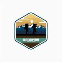 Hiking Expedition Logo Design Template vector