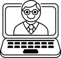 Man on Laptop Screen vector