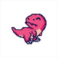 Pixel dinosaur for games and applications pixelation vector