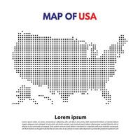 United State America USA Map Island Dotted Style Flat Design Editable . Suitable for Content Element or background modern vector