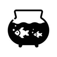 acuario con pescado icono . vector