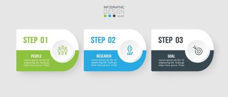 Infographic template business concept with step. vector