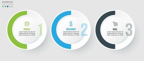 concepto de negocio de plantilla infográfica con paso. vector