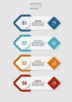 Infographic template business concept with workflow. vector