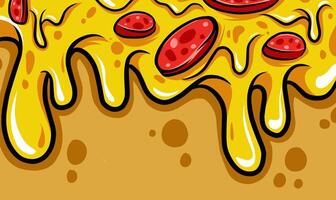 pizza melted background illustration template vector