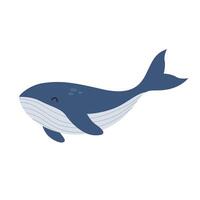 whale fish flat design vector