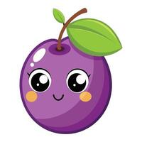 Illustration of Cute Cartoon Plum on White vector