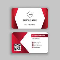 Business card design red color vector