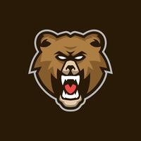 plantilla de logotipo de mascota de oso vector