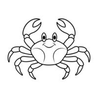 of Crab Illustration Coloring Page for Kids vector