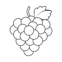 of Grapes Fruit Isolated Coloring Page for Kids vector