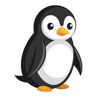 ilustración de dibujos animados linda pingüino en blanco vector