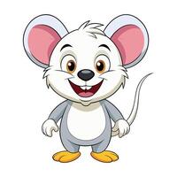 Illustration of Cartoon Smiling Mouse on White vector