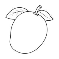 of Mango Coloring Pages for Kids. vector