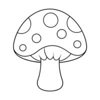 of Mushroom Illustration Coloring Page for Kids. vector