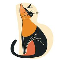 Cute cat Simple Illustration White Background vector