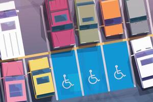 parking area with lots for disabled persons vector