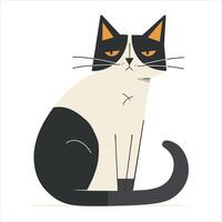 Cute cat Simple Illustration White Background vector