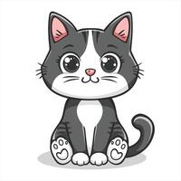 Cute cat Simple Illustration White Background vector