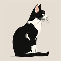 Cute cat Simple Illustration White Background vector