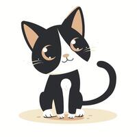 Cute cat Simple Illustration White Background vector