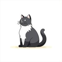 Cute cat Simple Illustration White Background vector