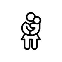 babysitting mother outline icon pixel perfect design good for website and mobile app vector