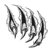 Premium , detailed line art monster claw illustration tattoo vector