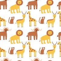 Seamless kids pattern with safari animals. Kids print with jungle animals. illustration. vector