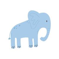 Cute elephant isolated on white background. Elephant illustration. Hand drawn flat style. vector