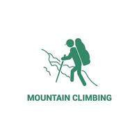 illustration flat design concept of mountain climbing. vector