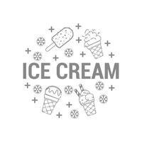 logo theme ice cream collection outline design. vector