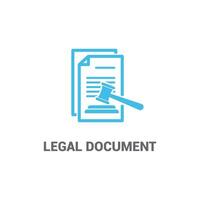 Flat design legal document hammer and paper concept. vector