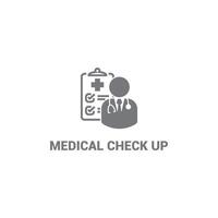 médico chequeo logo médico diseño médico y Lista de Verificación. vector