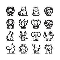 icono de conjunto de animales vector