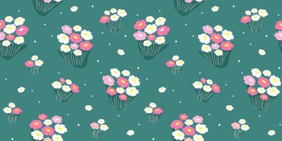 Seamless pattern with bouquets of flowers. Summer print. graphics. vector
